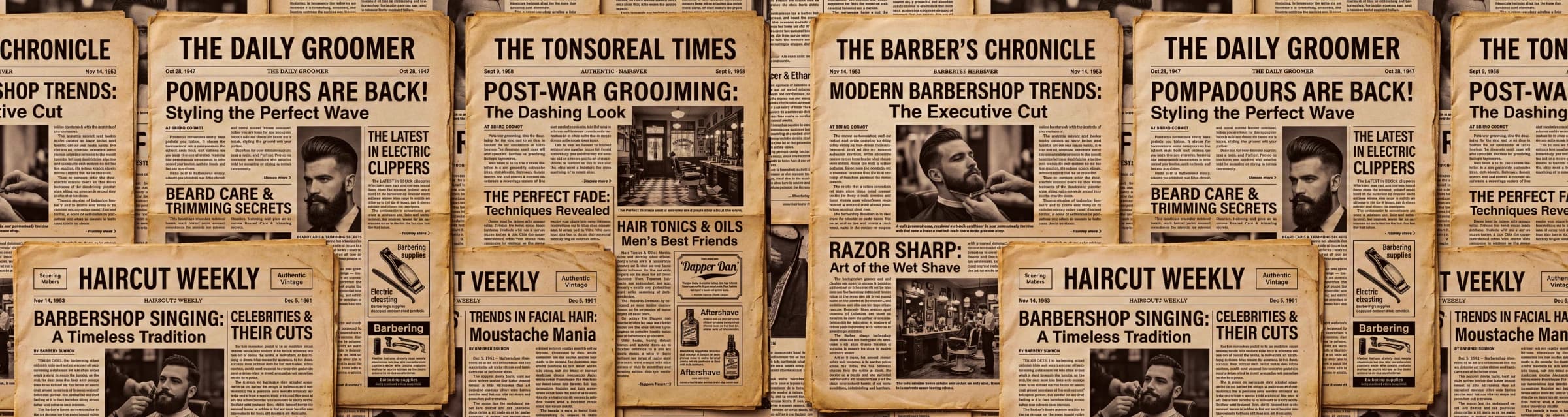Vintage barbershop-kranten uit het Pacino artwork